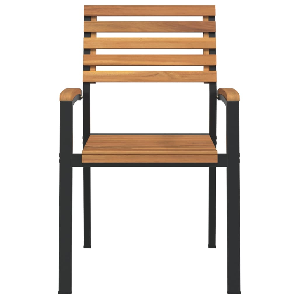 havestole 4 stk. stabelbare massivt akacietræ og metal