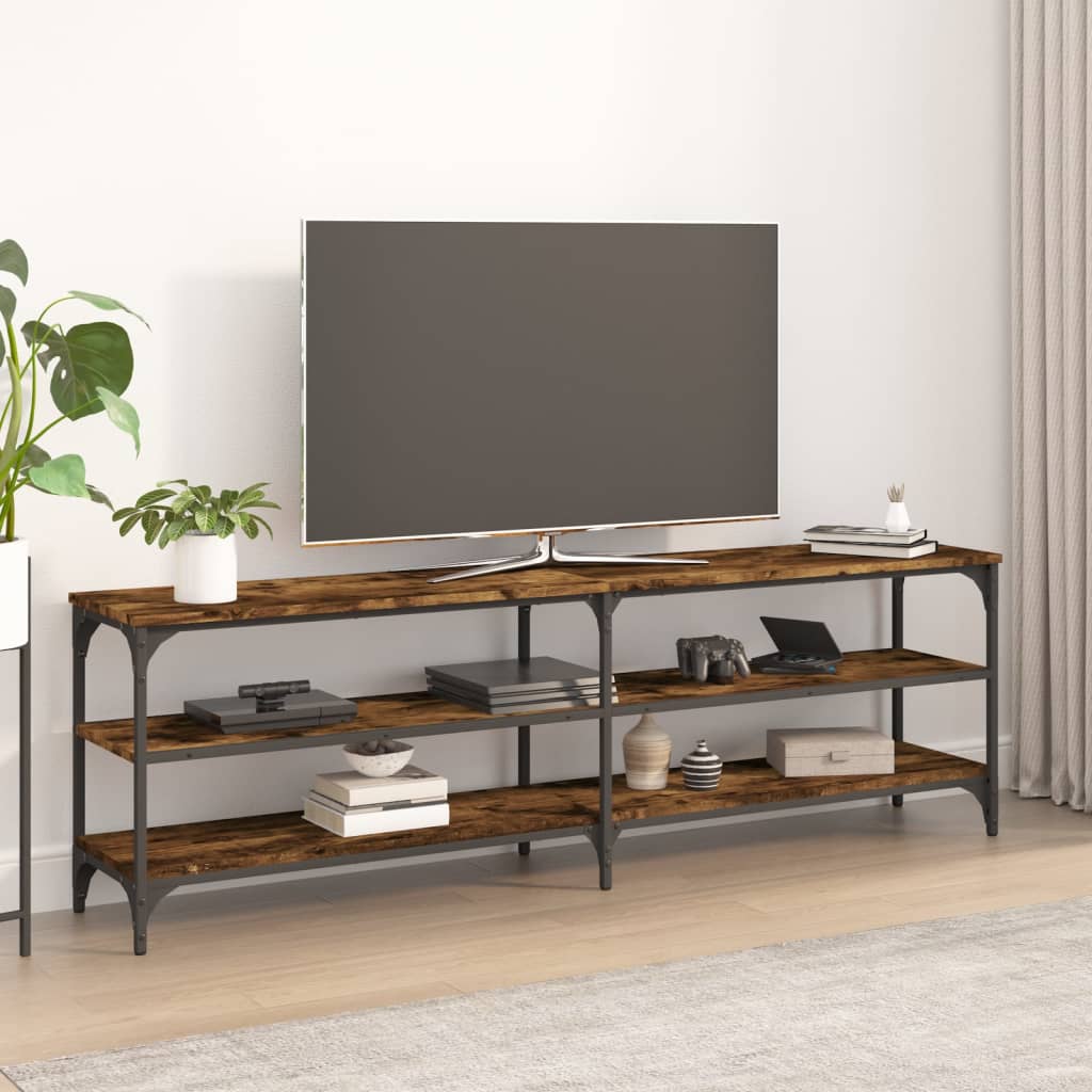 tv-bord 160x30x50 cm konstrueret træ røget egetræsfarve