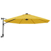væghængt parasol med LED-lys 290 cm gul