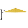 væghængt parasol med LED-lys 290 cm gul