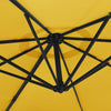 væghængt parasol med LED-lys 290 cm gul