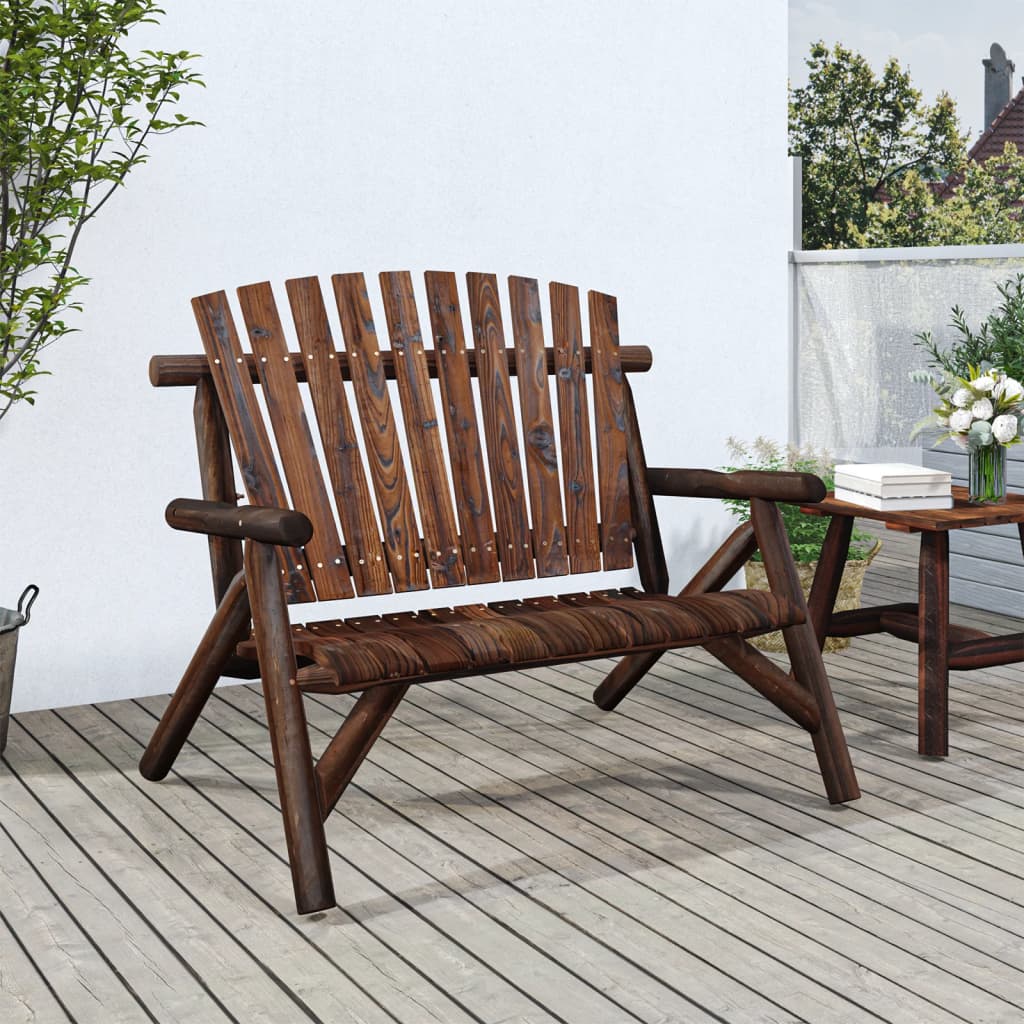 2-personers havebænk 119x85x98 cm massivt grantræ