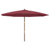 haveparasol med træstang 400x273 cm bordeauxfarvet