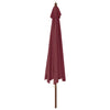 haveparasol med træstang 400x273 cm bordeauxfarvet