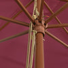 haveparasol med træstang 400x273 cm bordeauxfarvet