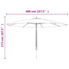 haveparasol med træstang 400x273 cm bordeauxfarvet