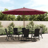 haveparasol med træstang 400x273 cm bordeauxfarvet