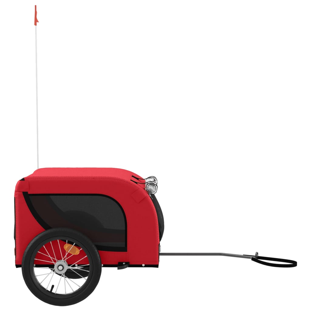 hundetrailer til cykel oxfordstof og jern rød og sort