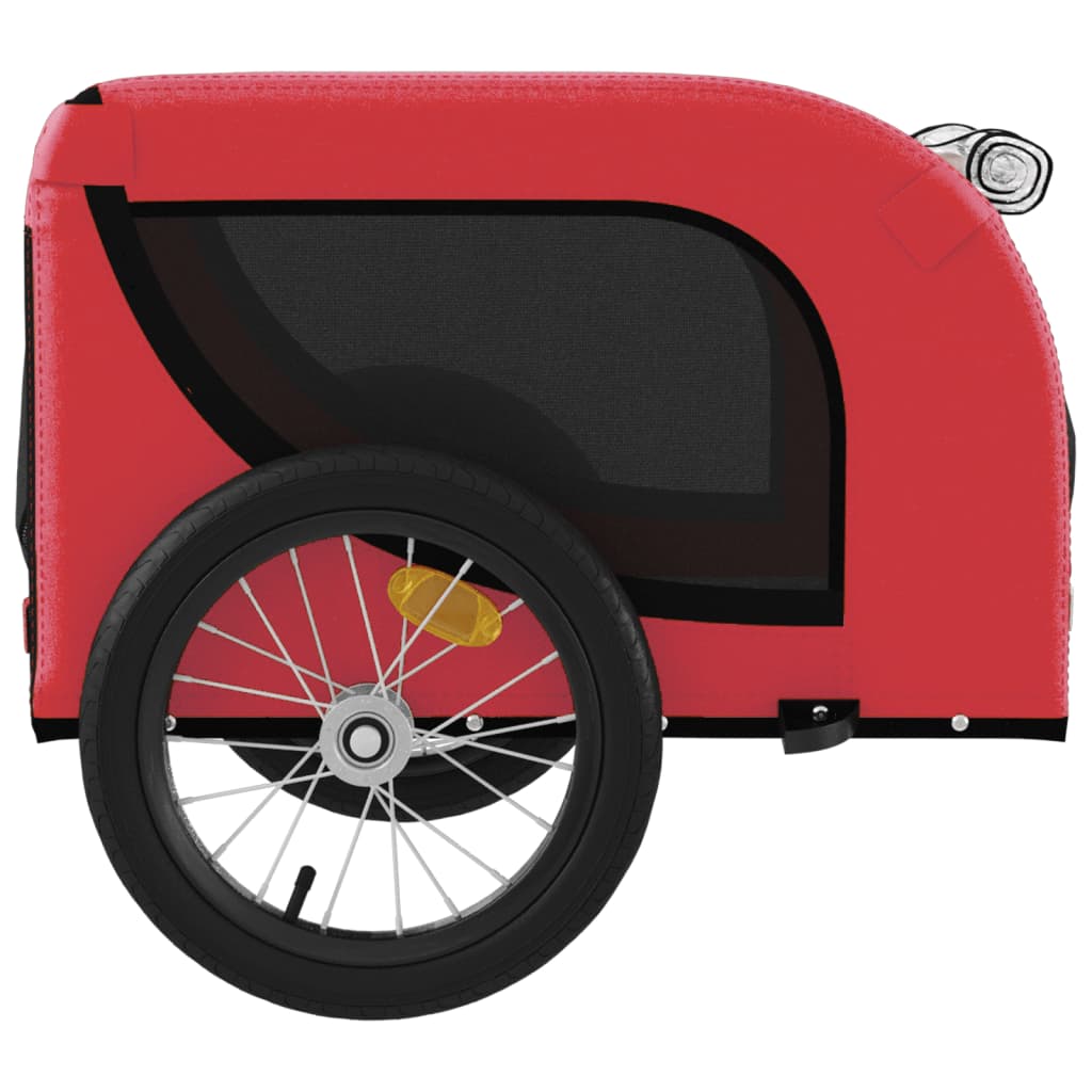 hundetrailer til cykel oxfordstof og jern rød og sort