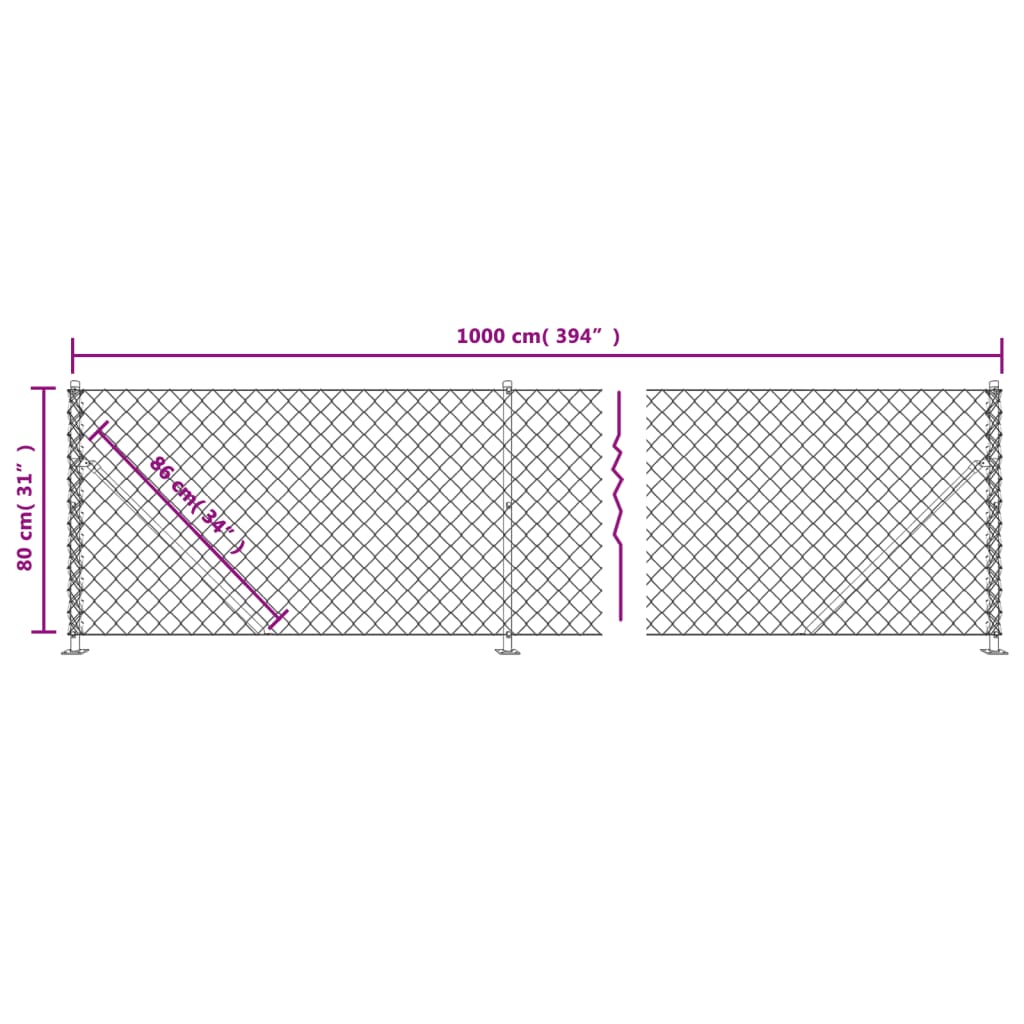 trådhegn med flange 0,8x10 m grøn
