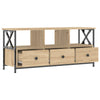 tv-bord 102x33x45 cm konstrueret træ og jern sonoma-eg
