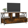 tv-bord 102x33x45 cm konstrueret træ og jern røget egetræsfarve