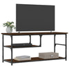 tv-bord 103x38x46,5 cm konstrueret træ og stål brun eg