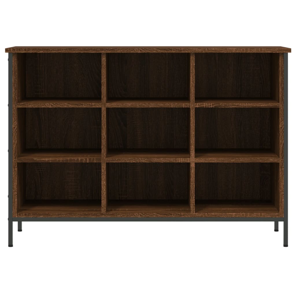 skoskab 100x35x70 cm konstrueret træ brun egetræ