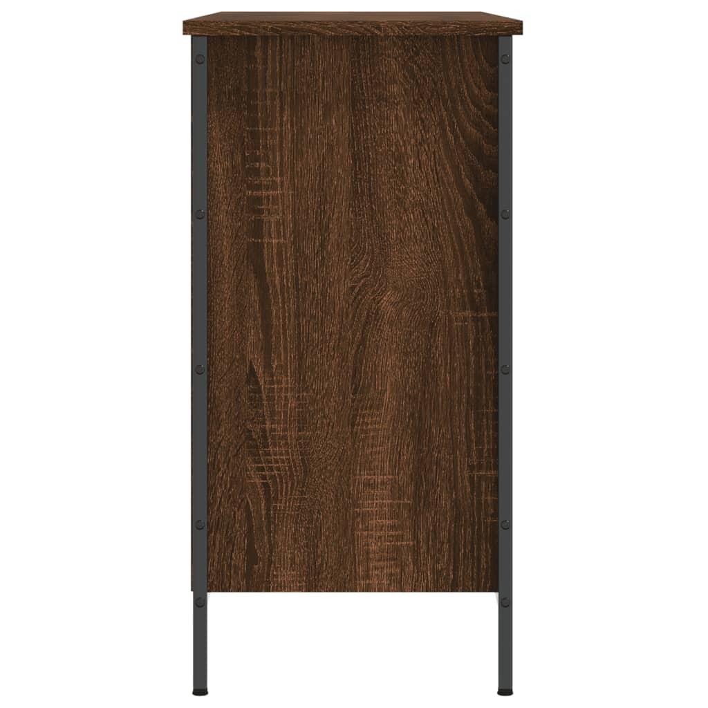 skoskab 100x35x70 cm konstrueret træ brun egetræ