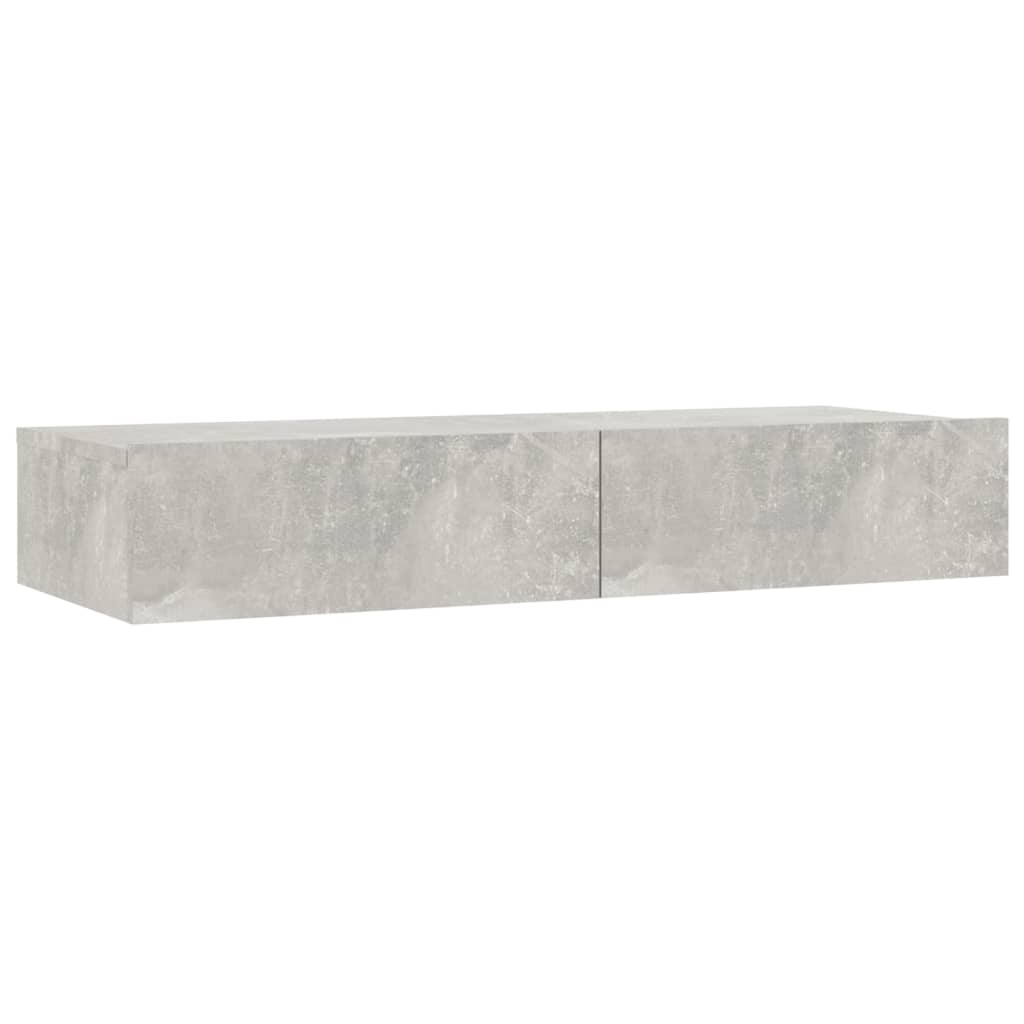 tv-skab med LED-lys 90x35x15,5 cm betongrå