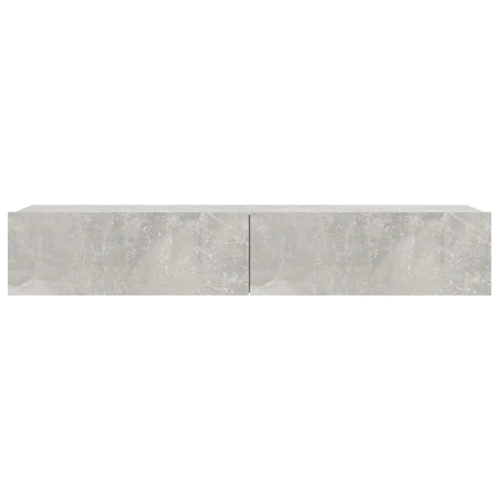 tv-skab med LED-lys 90x35x15,5 cm betongrå