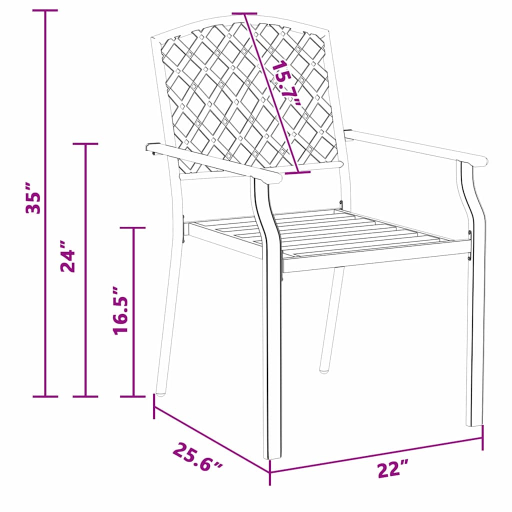 Stol 4 pcs Antracit 56 x 65 x 89cm Stål