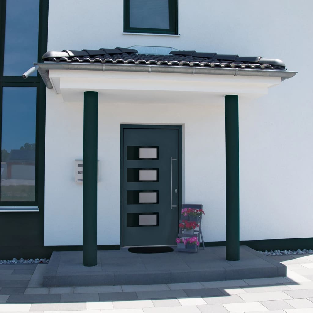 hoveddør 110x210 cm aluminium og PVC antracitgrå