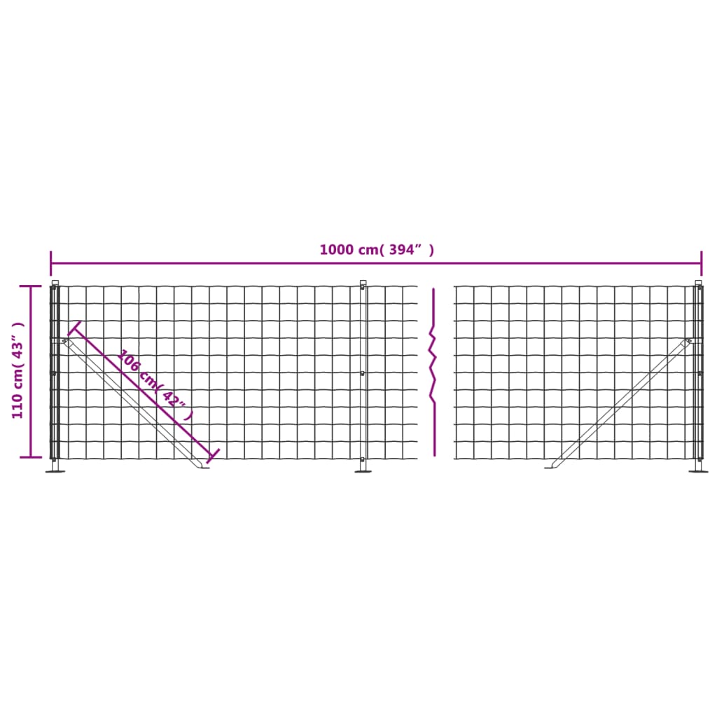 trådhegn med flange 1,1x10 m grøn
