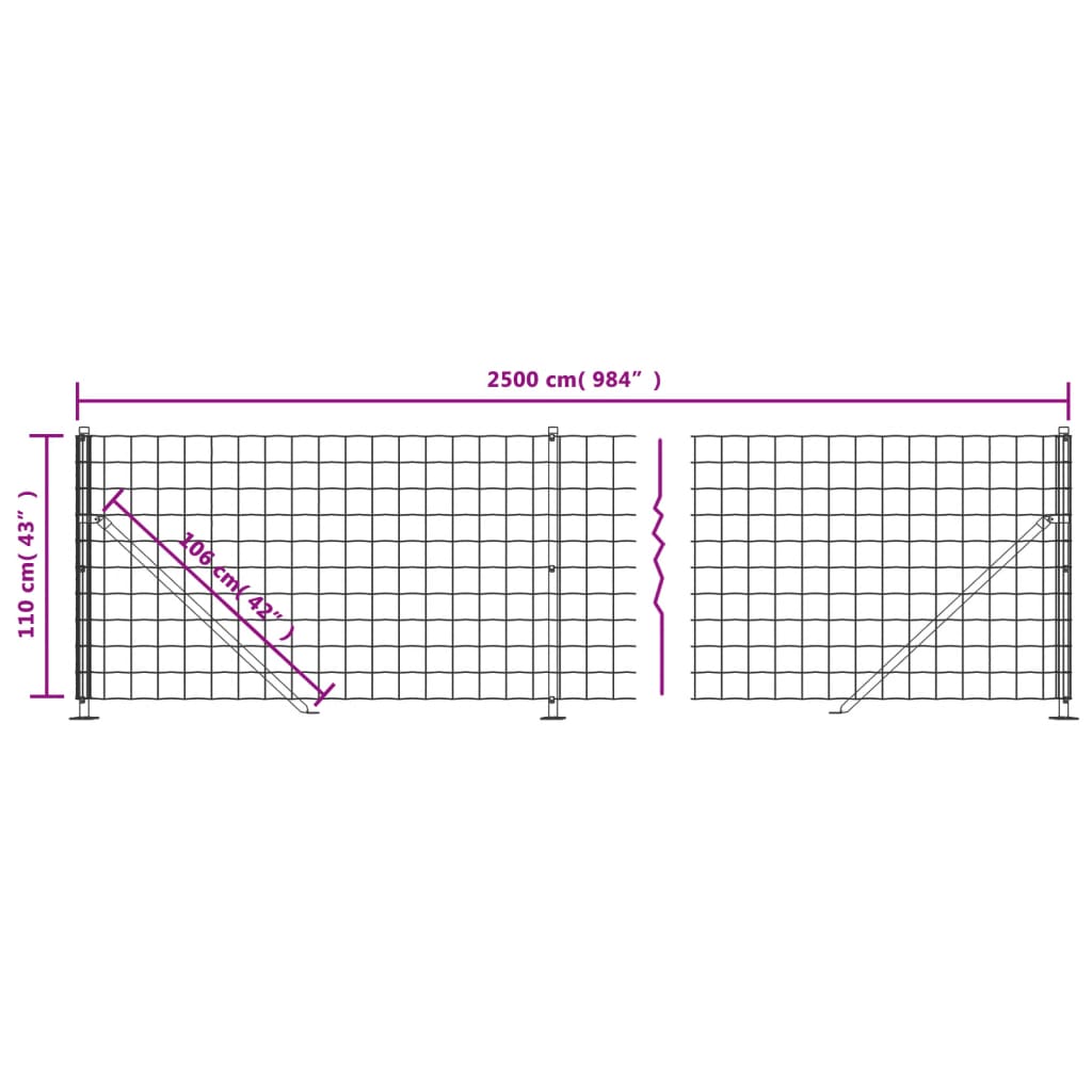trådhegn med flange 1,1x25 m grøn