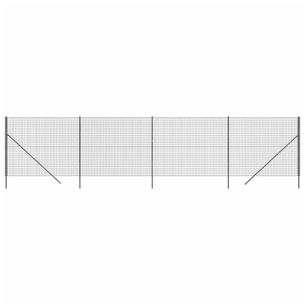 trådhegn 1,4x10 m galvaniseret stål antracitgrå