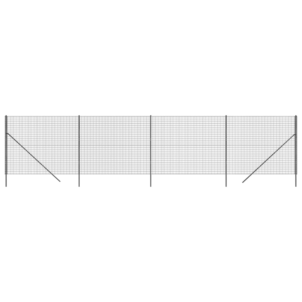 trådhegn 2x10 m galvaniseret stål antracitgrå