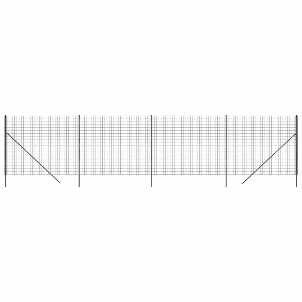 trådhegn 1,4x10 m galvaniseret stål antracitgrå
