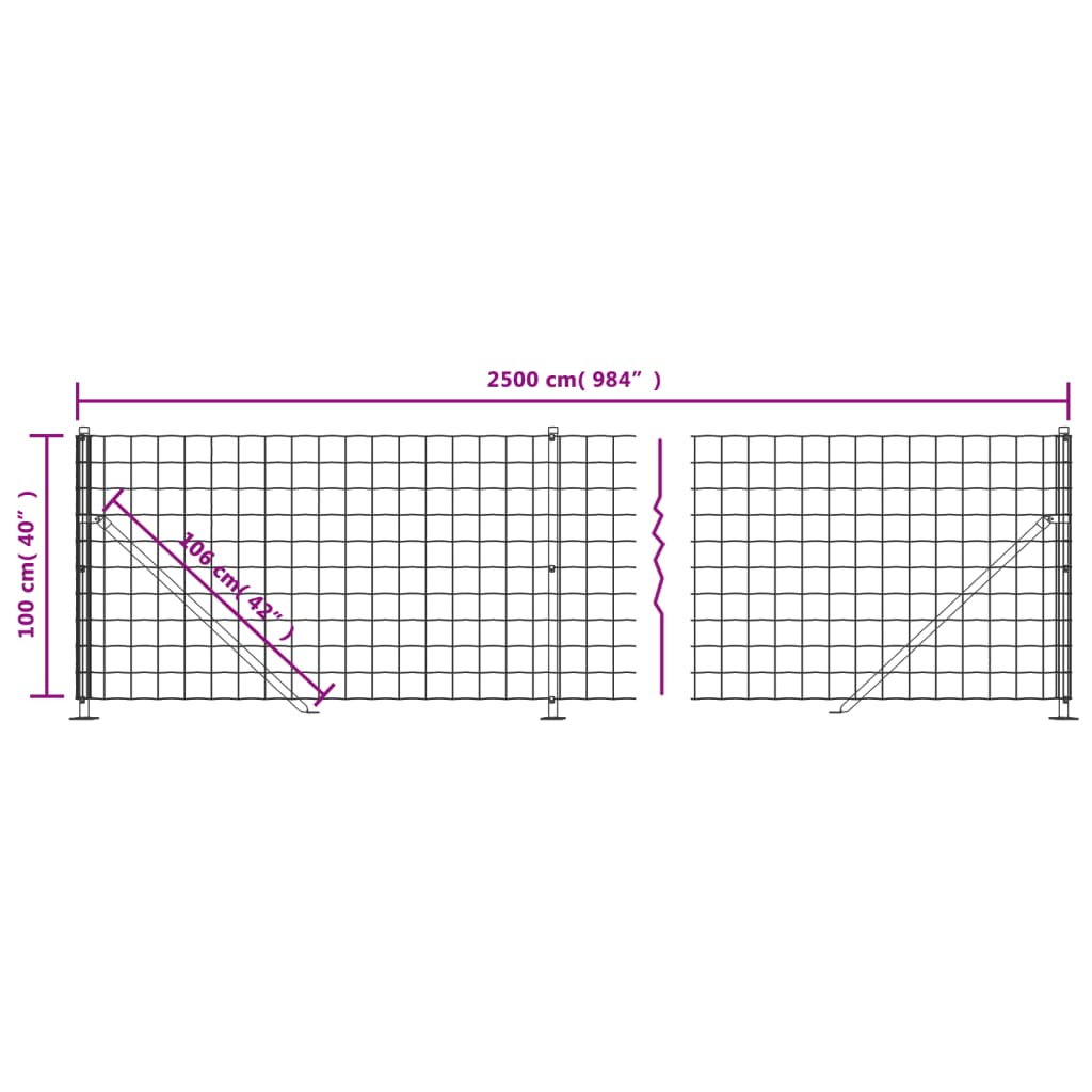 trådhegn med flange 1x25 m antracitgrå