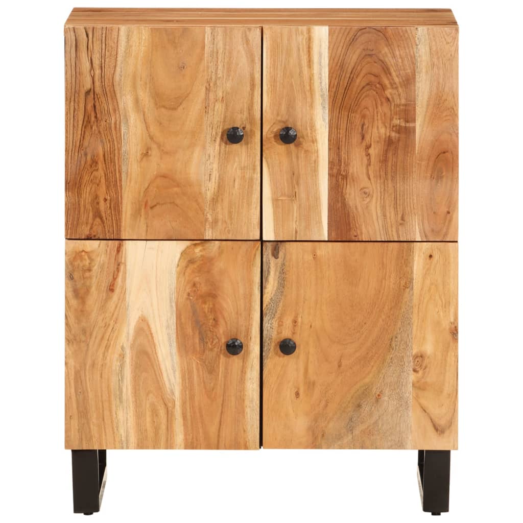 skænk med 4 låger 60x33x75 cm massivt akacietræ