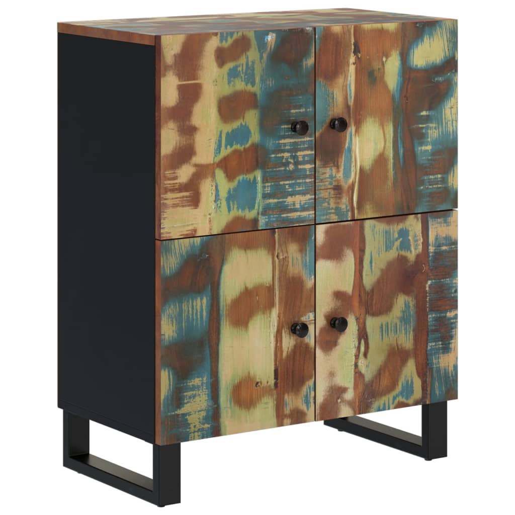 skænk med 4 låger 60x33x75 cm massivt genbrugstræ
