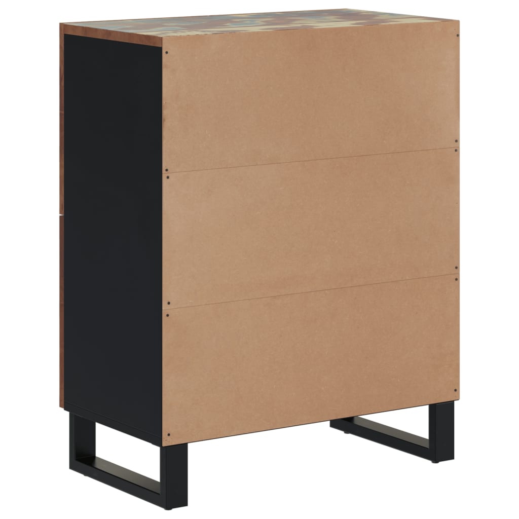 skænk med 4 låger 60x33x75 cm massivt genbrugstræ