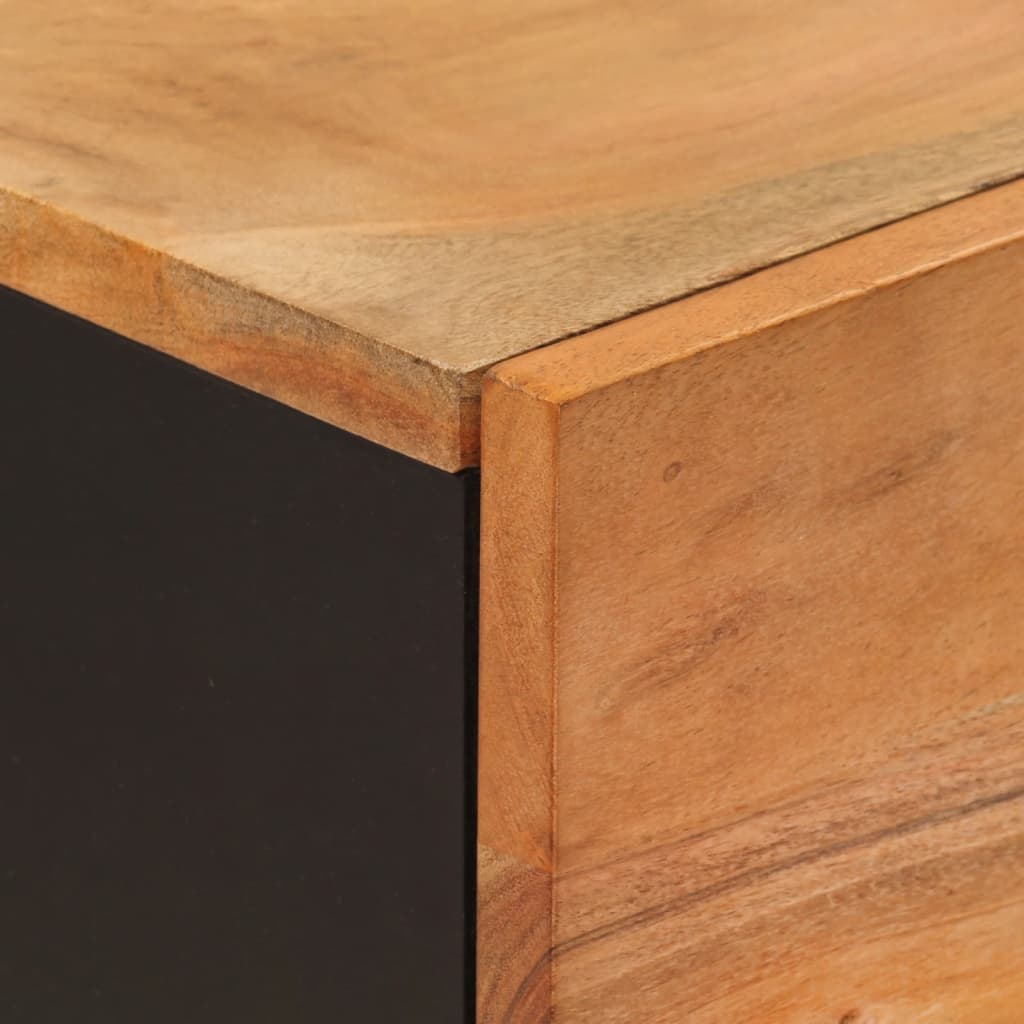 skab med 3 låger 40x33x110 cm massivt akacietræ og jern