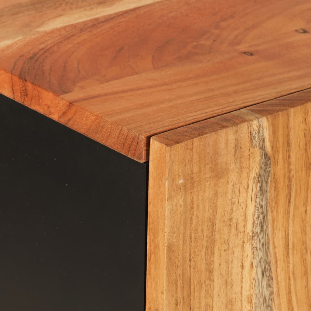 skab med skuffe 60x33x100 cm massivt akacietræ og jern