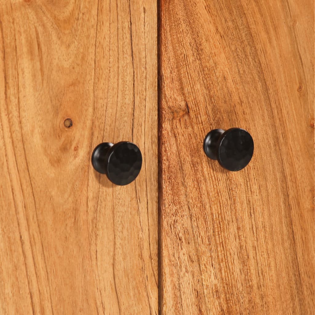 skab med skuffe 60x33x100 cm massivt akacietræ og jern