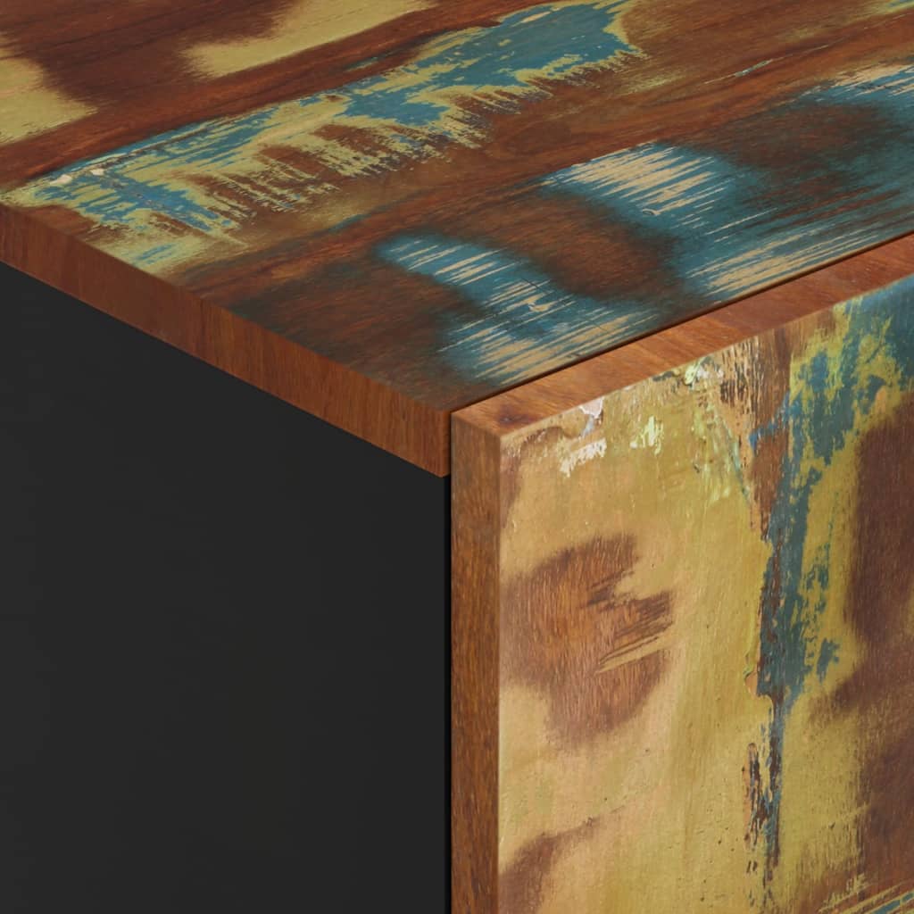 skab med skuffe 60x33x100 cm massivt genbrugstræ og jern