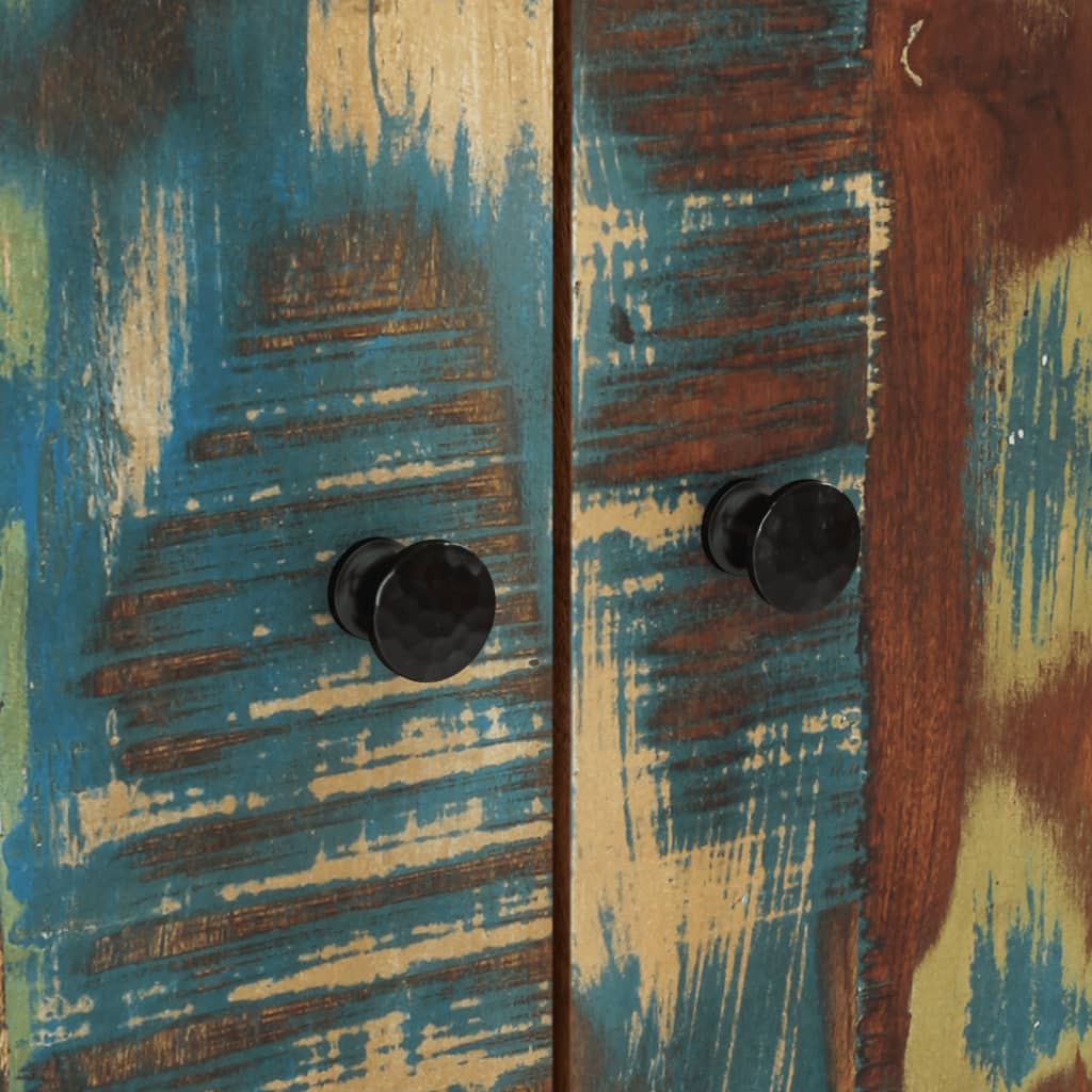 skab med skuffe 60x33x100 cm massivt genbrugstræ og jern