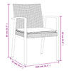 havestole med hynder 2 stk. 56,5x57x83 cm polyrattan brun