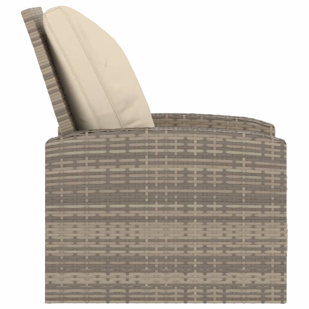 positionsstol med hynder polyrattan lysebrun