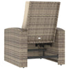 positionsstol med hynder polyrattan lysebrun