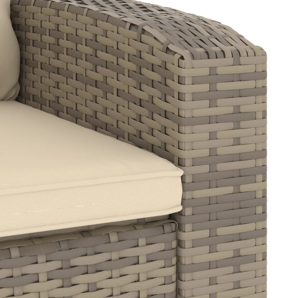 positionsstol med hynder polyrattan lysebrun