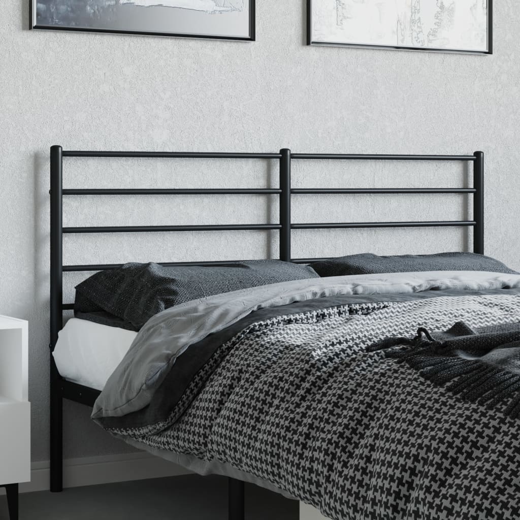 sengegavl 140 cm metal sort