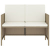spisebordssæt til haven 6 dele med hynder polyrattan beige