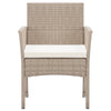havestole med hynder 2 stk. polyrattan beige