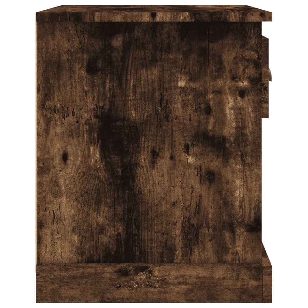 sengebord 39x39x47,5 cm konstrueret træ røget egetræsfarve