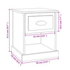 sengeborde 2 stk. 39x39x47,5 cm konstrueret træ brunt eg