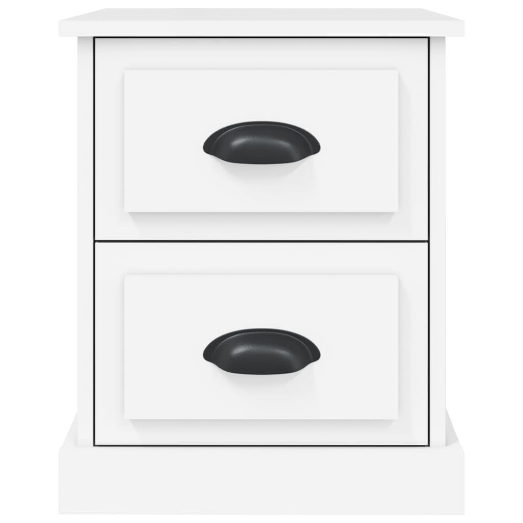 sengeborde 2 stk. 39x39x47,5 cm konstrueret træ hvid