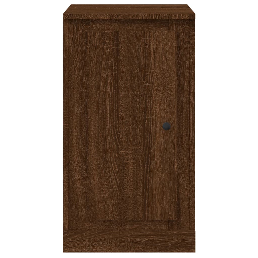 skænke 2 stk. 37,5x35,5x67,5 cm konstrueret træ brunt egetræ