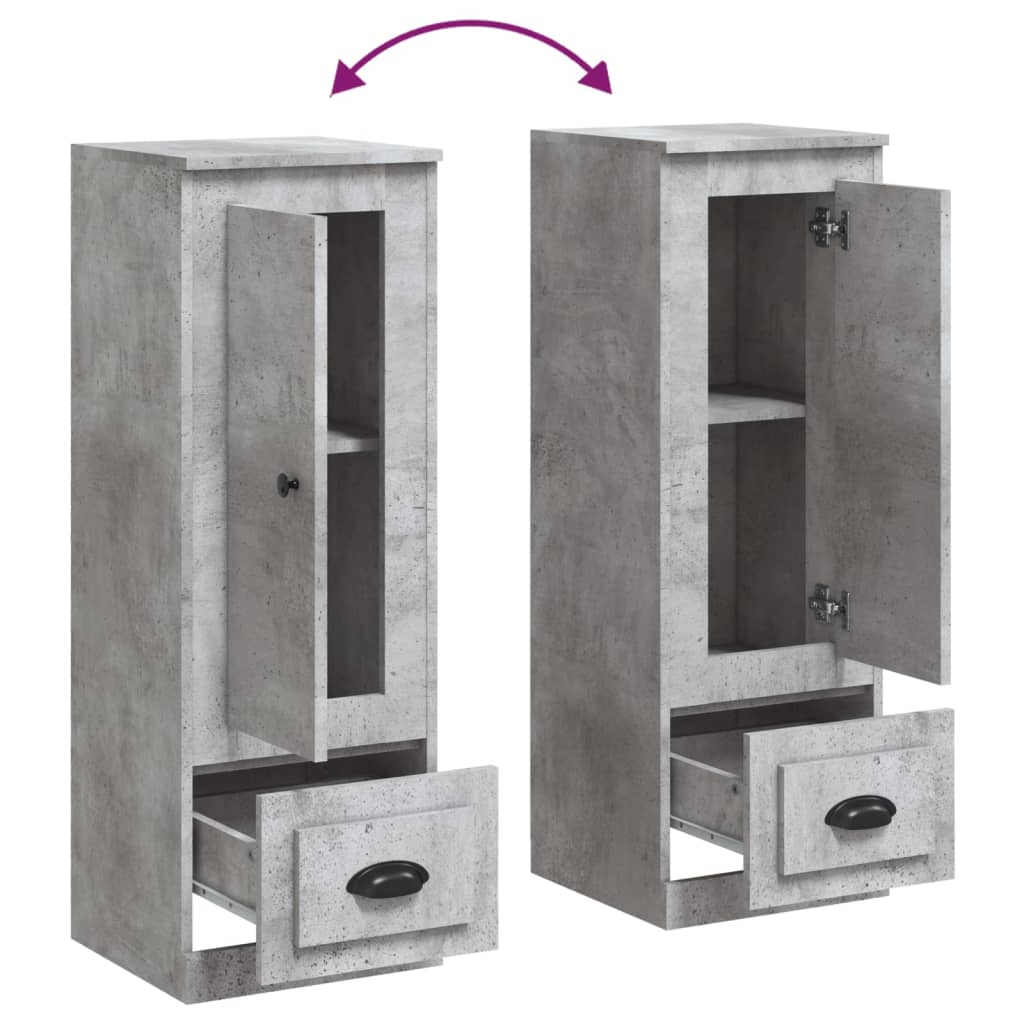 skab 36x35,5x103,5 cm konstrueret træ betongrå