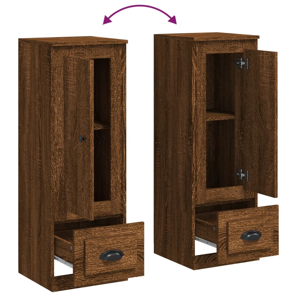 skab 36x35,5x103,5 cm konstrueret træ brun egetræsfarve